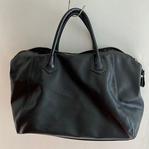 Large faux leather satchel